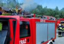 Strażacy gasili pożar domu w Brzezinach