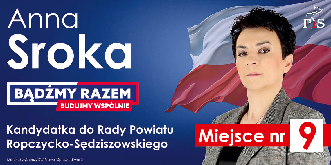 Anna Sroka kandydatka do Rady Powiatu Ropczycko-Sędziszowskiego