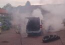 Pożar samochodu na parkingu w Sędziszowie Małopolskim