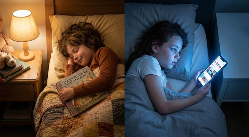 Kiedyś dzieci zasypiały z książką. Dziś telefon nie pozwala im zasnąć