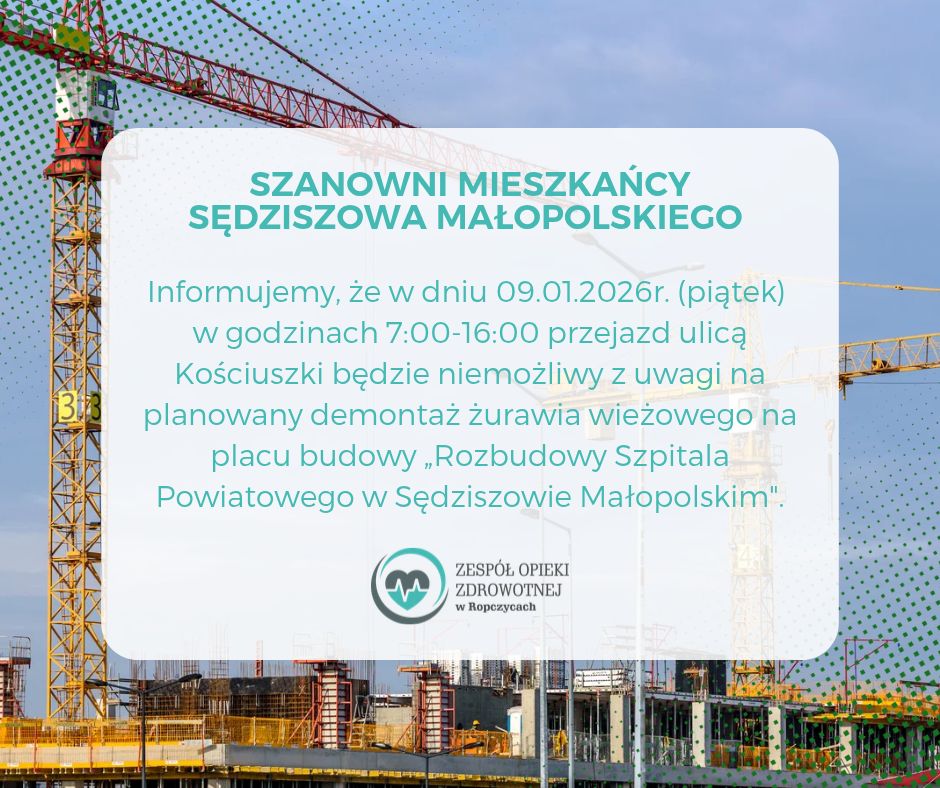 Czasowe zamknięcie ul. Kościuszki w Sędziszowie Małopolskim