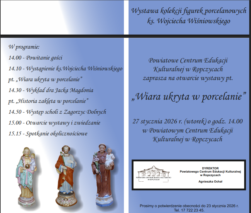 Zaproszenie na wystawę figurek porcelanowych