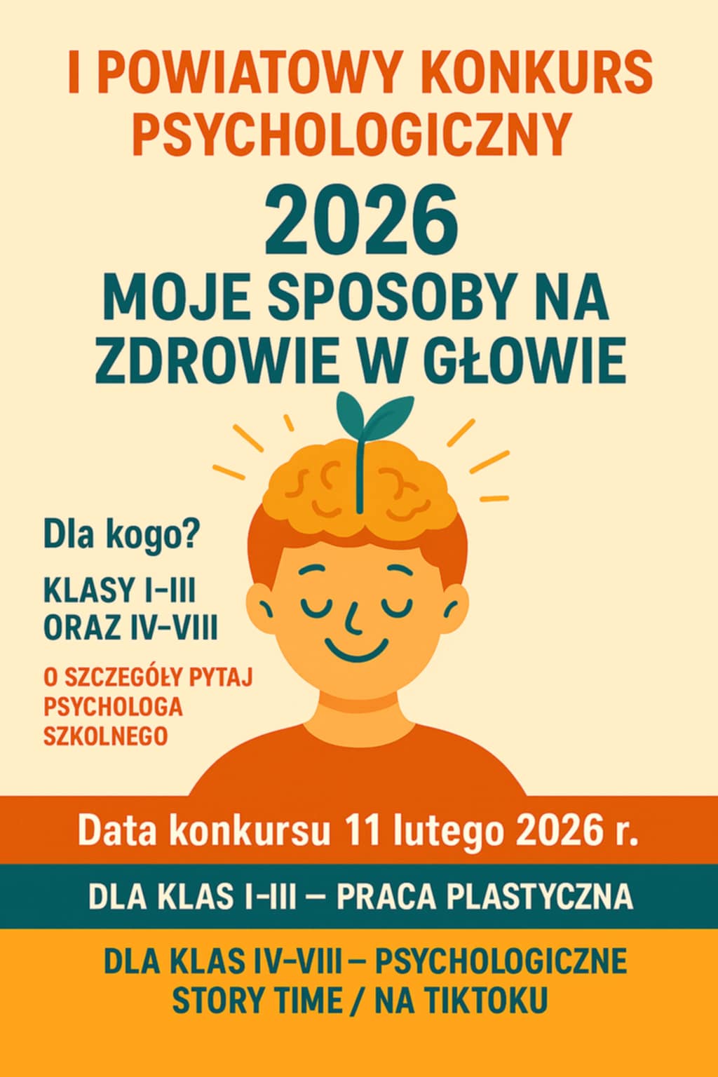 I Powiatowy Konkurs Psychologiczny „Moje sposoby na zdrowie w głowie” pod honorowym patronatem samorządów