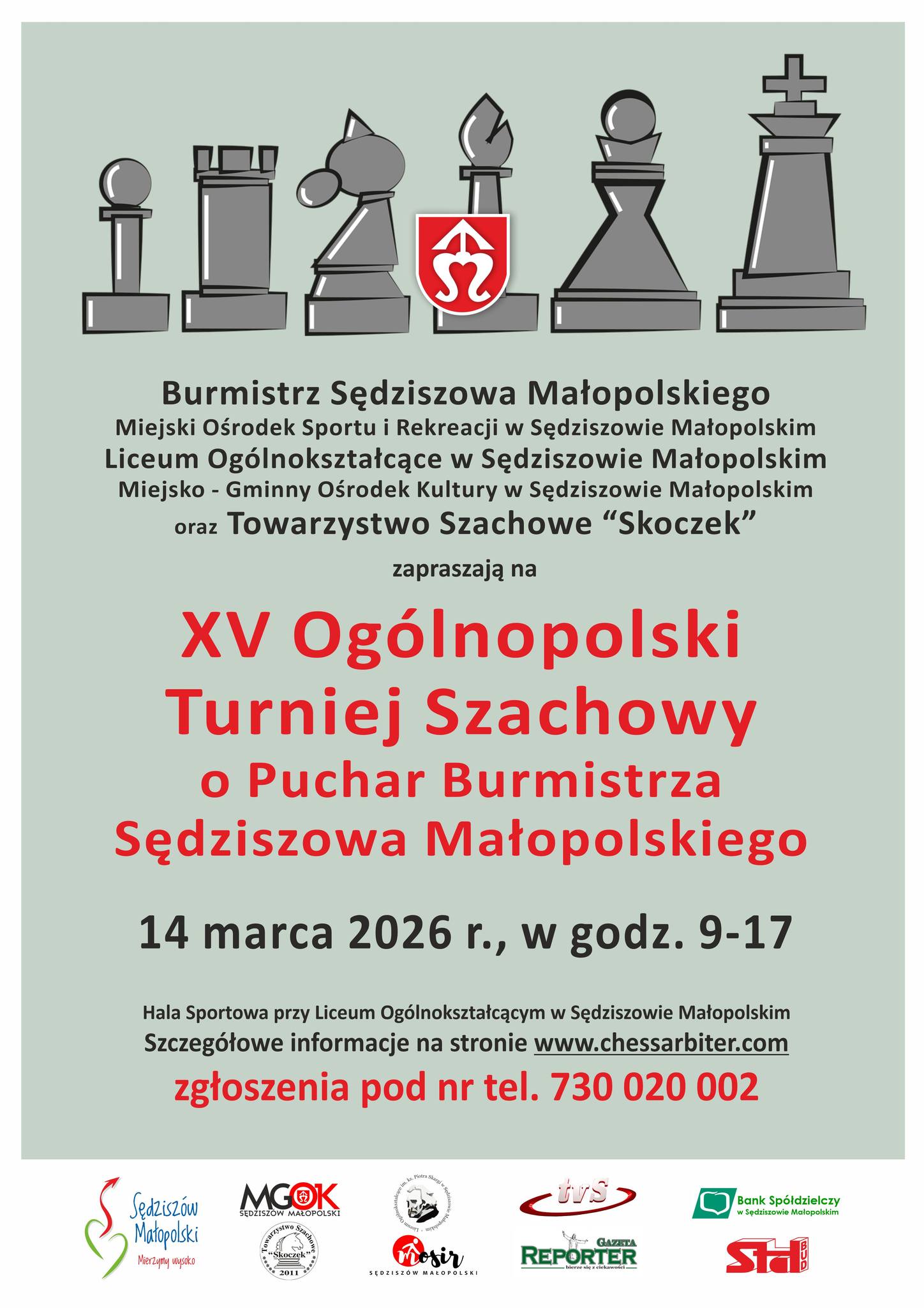 Zbliża się XV Ogólnopolski Turniej Szachowy o Puchar Burmistrza Sędziszowa Małopolskiego