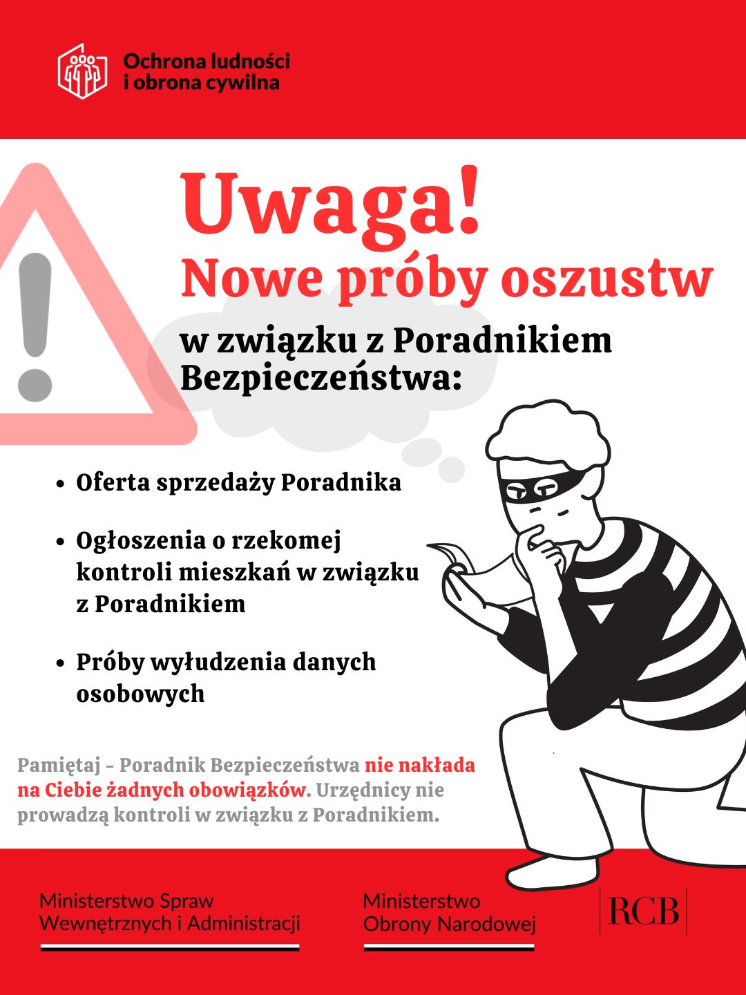 Nowe oszustwa w związku z Poradnikiem Bezpieczeństwa