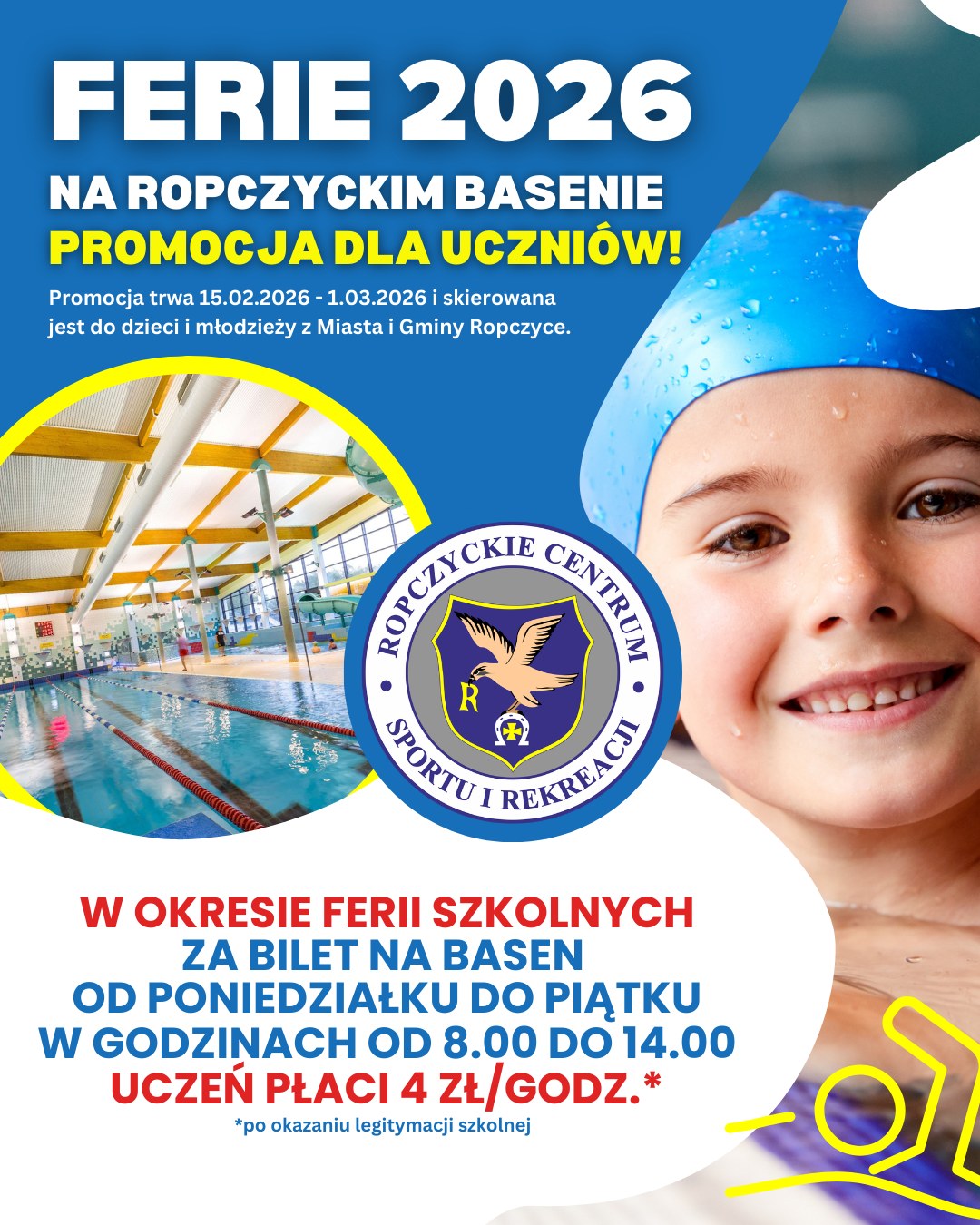 Oferta dla uczniów na ropczyckim basenie podczas ferii