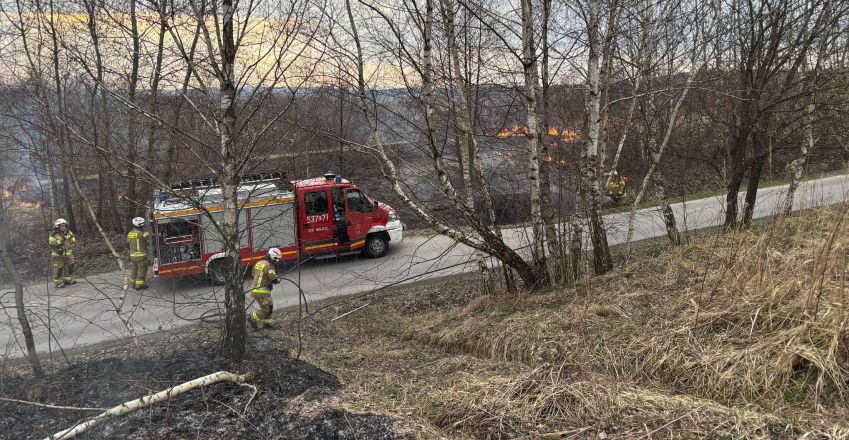 Pożar traw w Nawsiu