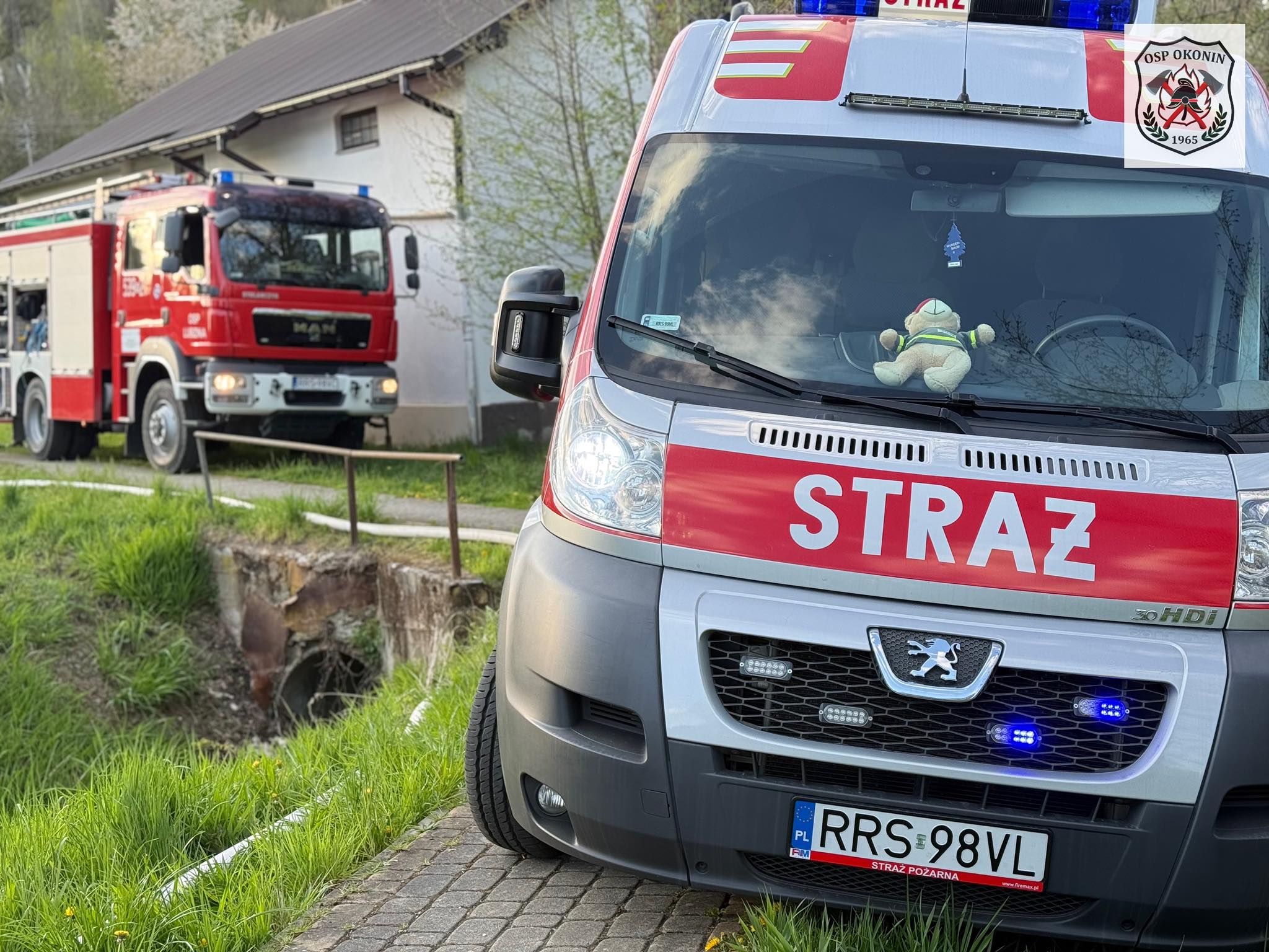 Pożar traw w Okoninie