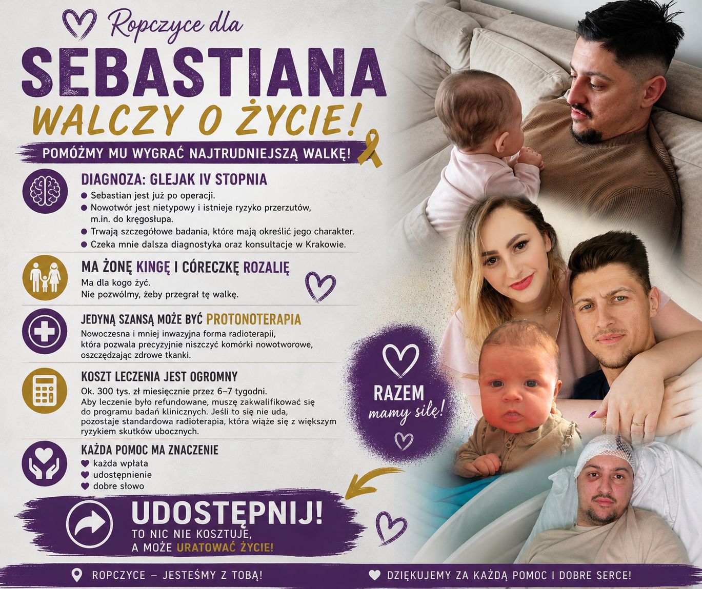 Sebastian z Ropczyc potrzebuje naszego wsparcia